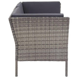 vidaXL 6 Piece Garden Lounge Set with Cushions Poly Rattan Gray, 48950
