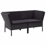 vidaXL 8 Piece Garden Lounge Set with Cushions Poly Rattan Black, 48953