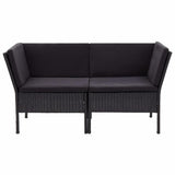 vidaXL 8 Piece Garden Lounge Set with Cushions Poly Rattan Black, 48953