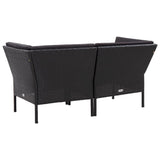 vidaXL 8 Piece Garden Lounge Set with Cushions Poly Rattan Black, 48953