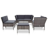 vidaXL 8 Piece Garden Lounge Set with Cushions Poly Rattan Gray, 48954