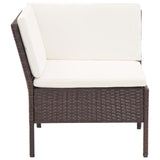 vidaXL 3 Piece Garden Lounge Set with Cushions Poly Rattan Brown, 48959