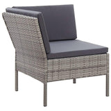 vidaXL 3 Piece Garden Lounge Set with Cushions Poly Rattan Gray, 48962