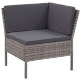 vidaXL 3 Piece Garden Lounge Set with Cushions Poly Rattan Gray, 48962