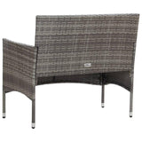 vidaXL 4 Piece Garden Lounge Set with Cushions Poly Rattan Gray, 45812