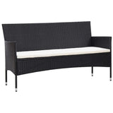 vidaXL 5 Piece Garden Lounge Set With Cushions Poly Rattan Black, 45893