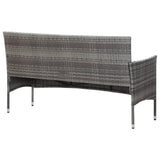 vidaXL 3-Seater Garden Sofa with Cushions Gray Poly Rattan, 45898