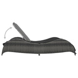 vidaXL Sun Lounger with Cushion Poly Rattan Anthracite, 49494