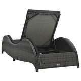 vidaXL Sun Lounger with Cushion Poly Rattan Anthracite, 49494