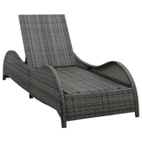 vidaXL Sun Lounger with Cushion Poly Rattan Anthracite, 49494