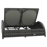 vidaXL Double Sun Lounger with Cushion Poly Rattan Anthracite, 49495