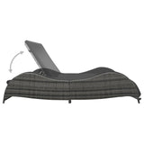 vidaXL Double Sun Lounger with Cushion Poly Rattan Anthracite, 49495
