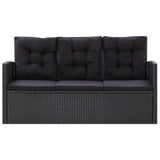 vidaXL 6 Piece Garden Lounge Set with Cushions Poly Rattan Black, 46094