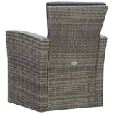 vidaXL 4 Piece Garden Lounge Set with Cushions Poly Rattan Gray, 46086