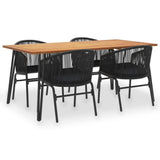 vidaXL 5 Piece Outdoor Dining Set Solid Acacia Wood and PVC Rattan, 3054413