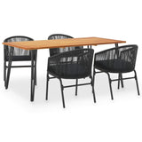 vidaXL 5 Piece Outdoor Dining Set Solid Acacia Wood and PVC Rattan, 3054413