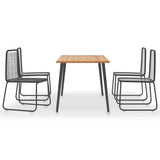 vidaXL 5 Piece Outdoor Dining Set Solid Acacia Wood and Poly Rattan, 3054414