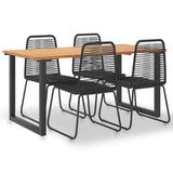vidaXL 5 Piece Outdoor Dining Set Solid Acacia Wood and Poly Rattan, 3054419