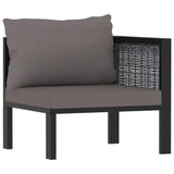 vidaXL Sectional Corner Sofa with Left Armrest Poly Rattan Anthracite , 49396