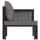 vidaXL Sectional Corner Sofa with Left Armrest Poly Rattan Anthracite , 49396