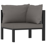 vidaXL Sectional Corner Sofa with Left Armrest Poly Rattan Anthracite, 49397