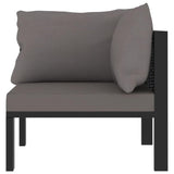 vidaXL Sectional Corner Sofa with Left Armrest Poly Rattan Anthracite, 49397