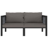 vidaXL 2-Seater Sofa with Cushions Anthracite Poly Rattan, 49399