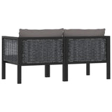 vidaXL 2-Seater Sofa with Cushions Anthracite Poly Rattan, 49399