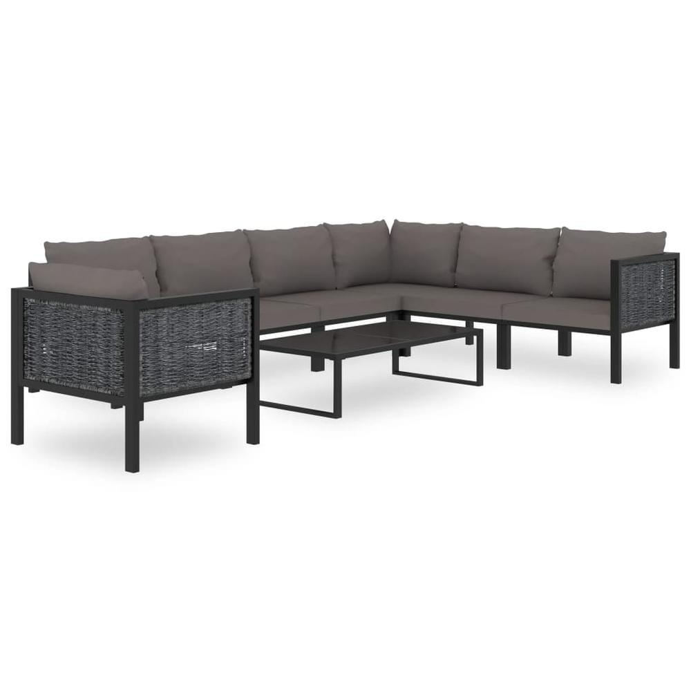 vidaXL 8 Piece Garden Lounge Set with Cushions Poly Rattan Anthracite, 49402