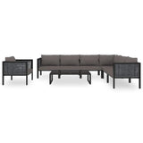 vidaXL 8 Piece Garden Lounge Set with Cushions Poly Rattan Anthracite, 49402