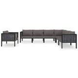 vidaXL 7 Piece Garden Lounge Set with Cushions Poly Rattan Anthracite, 49403