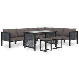 vidaXL 9 Piece Garden Lounge Set with Cushions Poly Rattan Anthracite, 49405