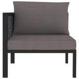 vidaXL Sectional Corner Sofa with Right Armrest Poly Rattan Anthracite, 310043