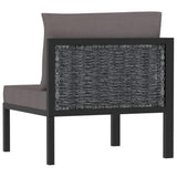vidaXL Sectional Corner Sofa with Right Armrest Poly Rattan Anthracite, 310043