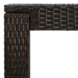 vidaXL Garden Bar Table Brown 23.8"x23.8"x43.5" Poly Rattan, 45870