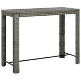 vidaXL Garden Bar Table Gray 55.3"x23.8"x43.5" Poly Rattan, 45878