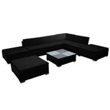 vidaXL 8 Piece Garden Lounge Set with Cushions Poly Rattan Black (US only), 310065