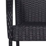 vidaXL Stackable Outdoor Chairs 4 pcs Poly Rattan Black, 310084