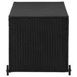 vidaXL Garden Storage Box Black 51.2"x25.6"x45.3" Poly Rattan, 310089