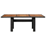 vidaXL Garden Dining Table Black 78.7"x39.4"x29.1" Poly Rattan, 310144