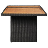 vidaXL Garden Dining Table Black 78.7"x39.4"x29.1" Poly Rattan, 310144
