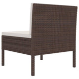 vidaXL Garden Chairs 3 pcs with Cushions Poly Rattan Brown, 310189