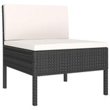 vidaXL Garden Chairs 3 pcs with Cushions Poly Rattan Black, 310190