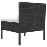 vidaXL Garden Chairs 3 pcs with Cushions Poly Rattan Black, 310190