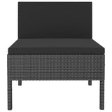 vidaXL Garden Chairs 3 pcs with Cushions Poly Rattan Black, 310191