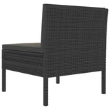 vidaXL Garden Chairs 3 pcs with Cushions Poly Rattan Black, 310191