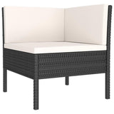 vidaXL 3 Piece Garden Lounge Set with Cushions Poly Rattan Black, 310202