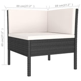 vidaXL 2 Piece Garden Lounge Set with Cushions Poly Rattan Black, 310206