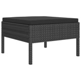vidaXL 2 Piece Garden Lounge Set with Cushions Poly Rattan Black, 310207