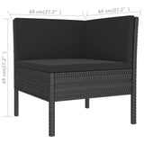 vidaXL 2 Piece Garden Lounge Set with Cushions Poly Rattan Black, 310207